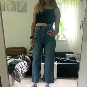 Free people high rise cropped flare jeans